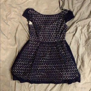 Navy patterned dress